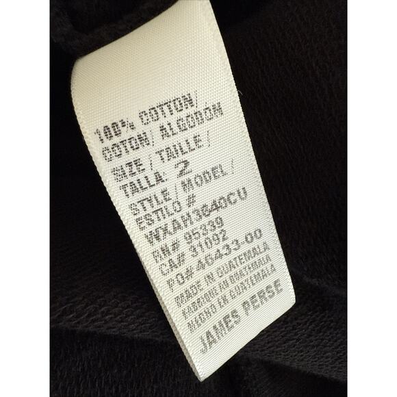 James Perse Black Cropped Cotton Jersey Hoodie size Medium (2) - Picture 7 of 8